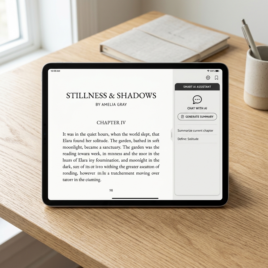 AI Book Reader Mockup